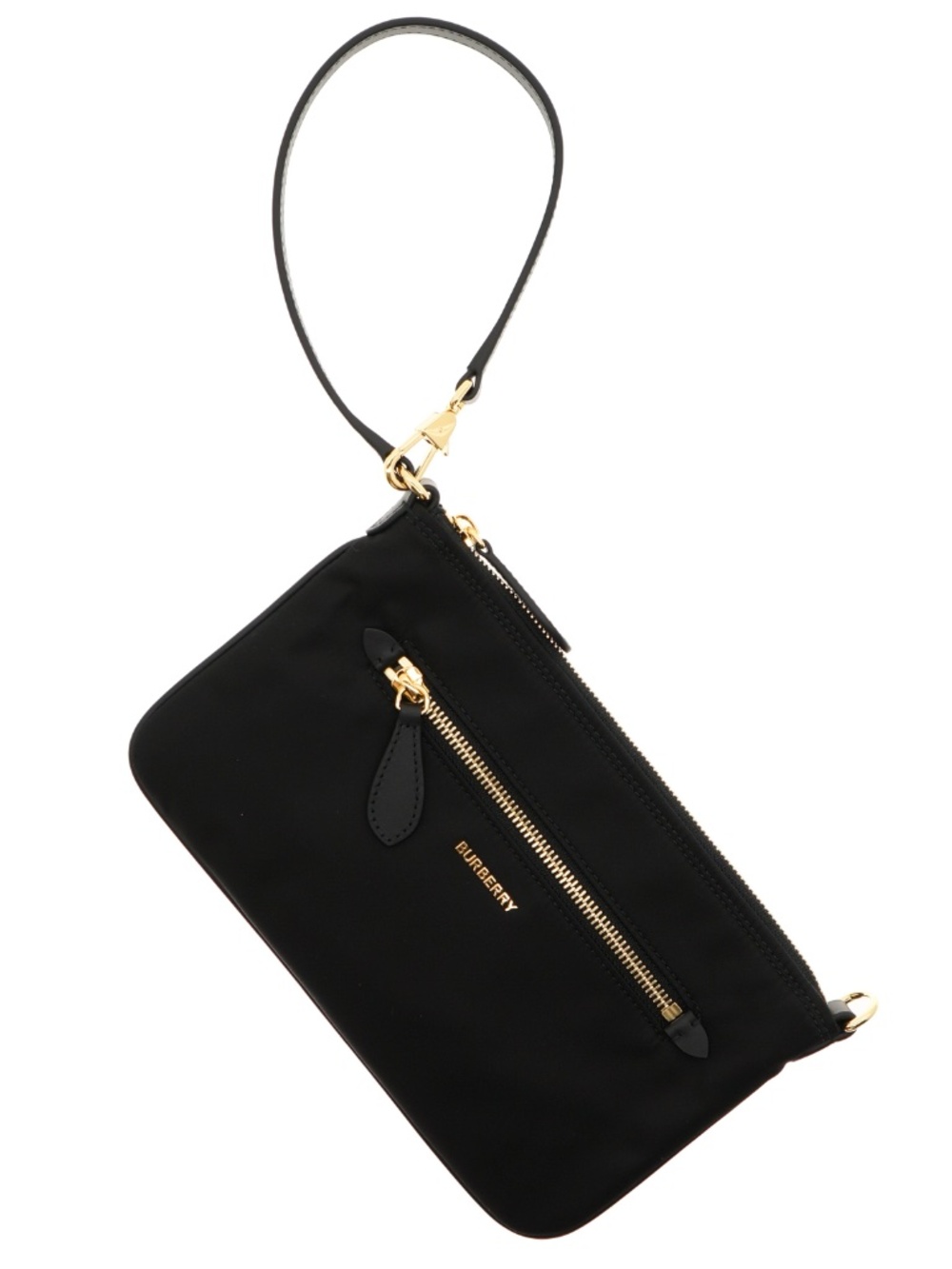 Burberry Pouch Handbag Black Nylon New